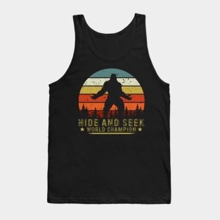 Bigfoot Hide And Seek World Champion Sasquatch Retro Vintage Tank Top